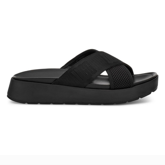 Ugg Emily Mesh Sandals Women's Size 8.5 Ugg Black Crisscross Comfort Slides - Picture 10 of 12